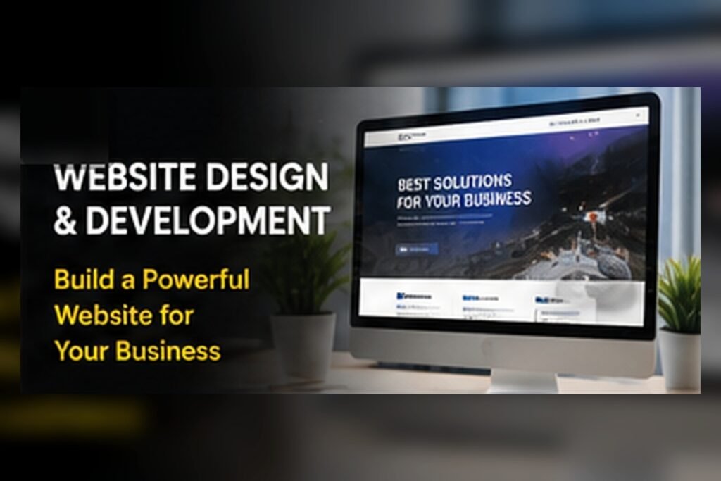 Professional service business website displayed on a laptop and mobile phone