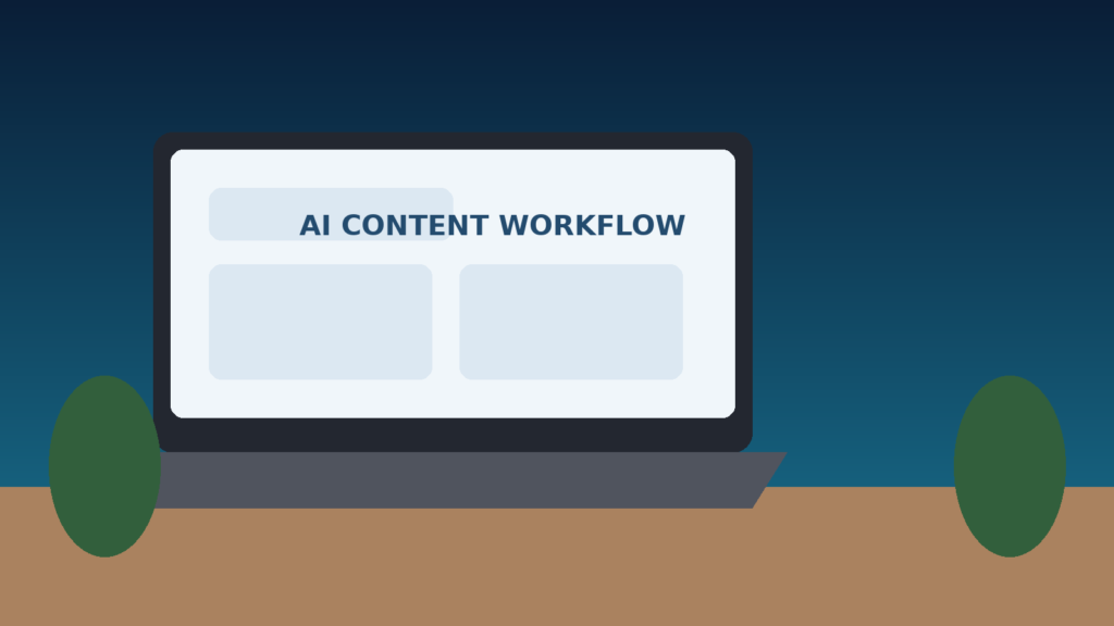 Practical business scene showing how to apply AI content creation for small businesses

