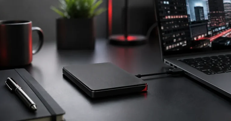 Best portable SSD for business backup on a professional desk