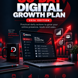 30-Day Digital Growth Plan – 2026 Edition e-book cover by Djeema