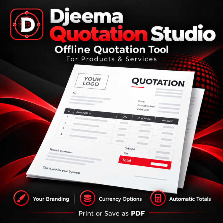 Djeema Quotation Studio – Offline Quotation Tool